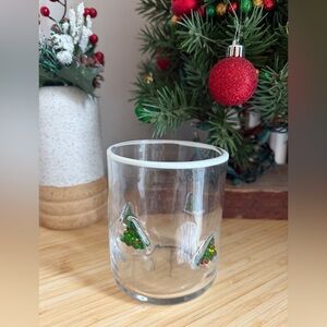 2 Anthropologie Festive Icon Christmas Tree Juice Glasses - New in boxes
